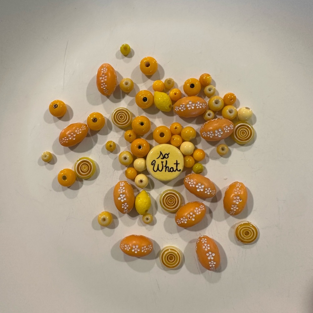 Orange and Yellow Bead lot for jewelry making - Picture 9 of 10